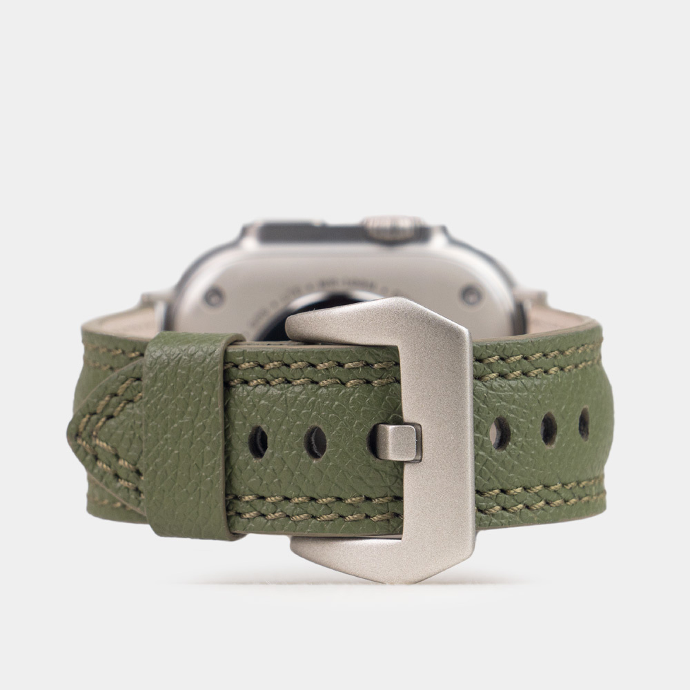 Ремешок для Apple Watch Ultra 49mm из кожи Saffiano, зеленого цвета