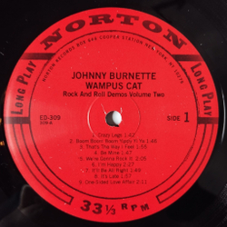 Винтажная виниловая пластинка LP Johnny Burnette Wampus Cat Rock And Roll Demos Volume 2 (USA 2004)
