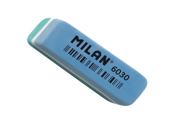 Ластик 6030 скошенный биколор 56x15x12 мм, 30 шт, CPM6030 ассорти, Milan