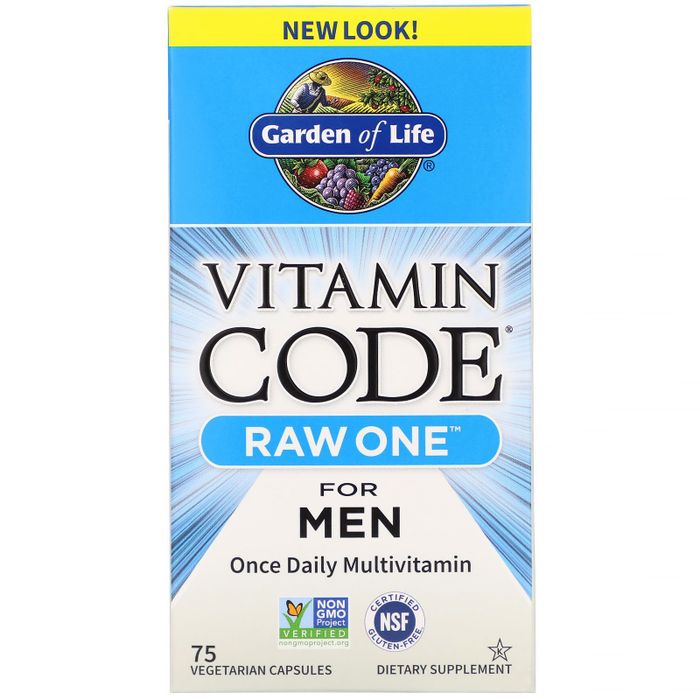 Мультивитамины для мужчин, Vitamin Code RAW One for Men, Garden of Life, 75 капсул 2