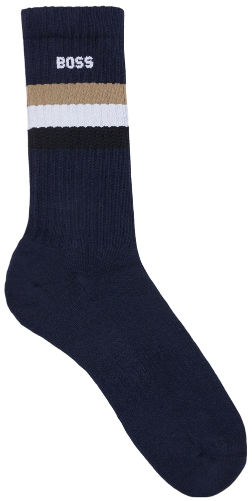 Теннисные носки BOSS x Matteo Berrettini Quarter-Length Cotton-blend Socks With Signature Stripe