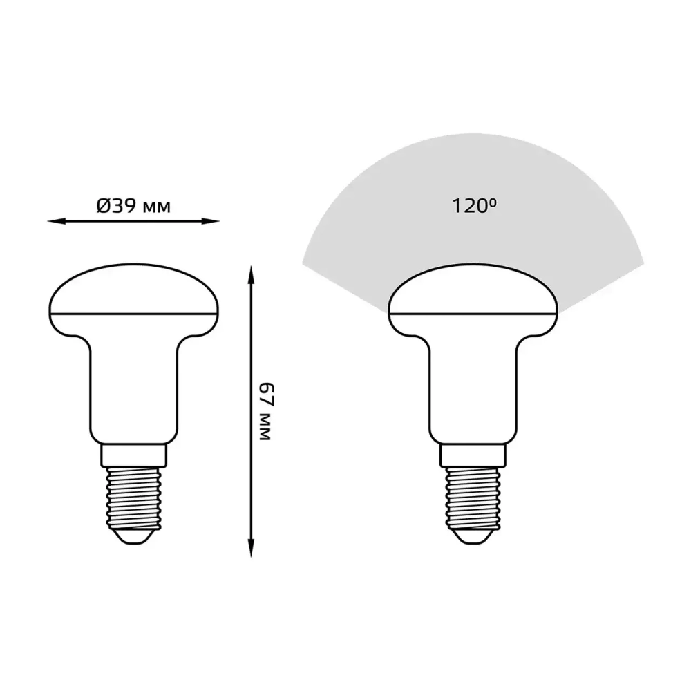 Лампа Gauss LED R39 4W E14 370lm 4100K 106001204