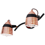 Настенный светильник 2х40Вт E14, металл, чёрный/медь/белый