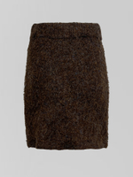 Костюм 6188 плюшевый из кардигана и юбки с золотыми пуговицами