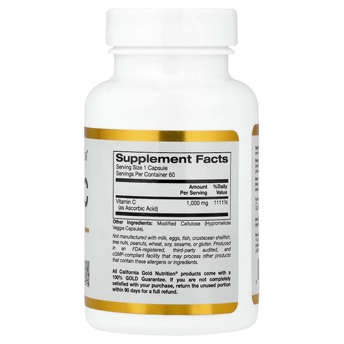 California Gold Nutrition, Quali®-C, витамин C, 1000 мг, 60 растительных капсул