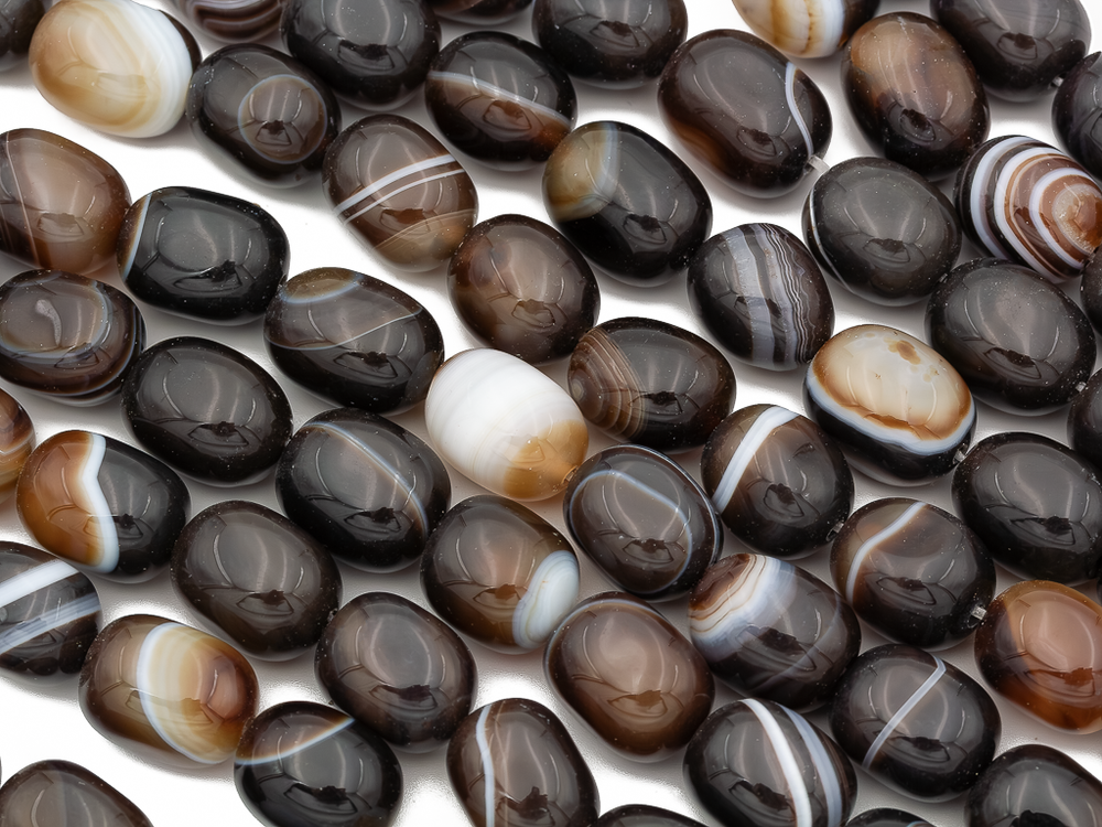 Бусины из агата 12х15мм, прямоугольная галтовка