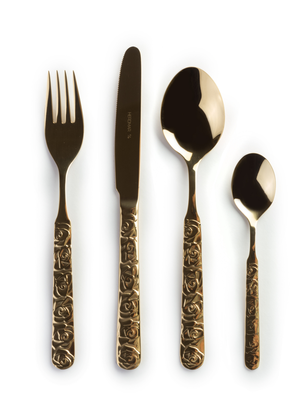 Набор столовых приборов на 6 персон 24 предметов Herdmar Rosas Gold 61