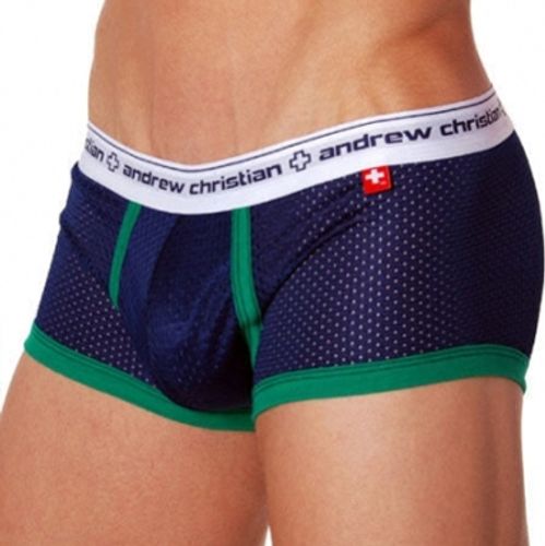 Мужские спортивные боксеры Andrew Christian Navy Sport Mesh Boxer ART131