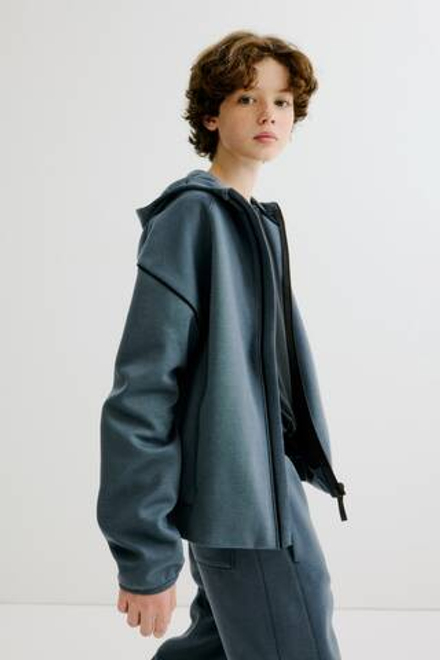 H&M Спортивная толстовка DryMove™ с капюшоном и застежкой-молнией, пыльно-голубой