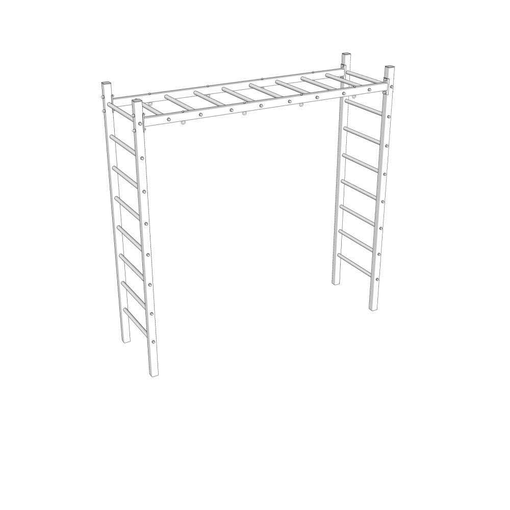 Монтаж уличной шведской стенки Sv Sport Рукоход (4 вертикальных столба)