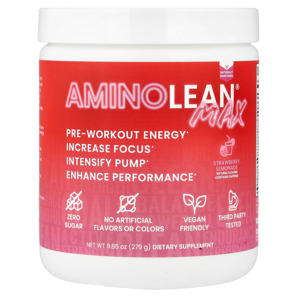 RSP Nutrition, AminoLean® Max, предтренировочный комплекс, со вкусом клубничного лимонада, 279 г (9,85 унции)