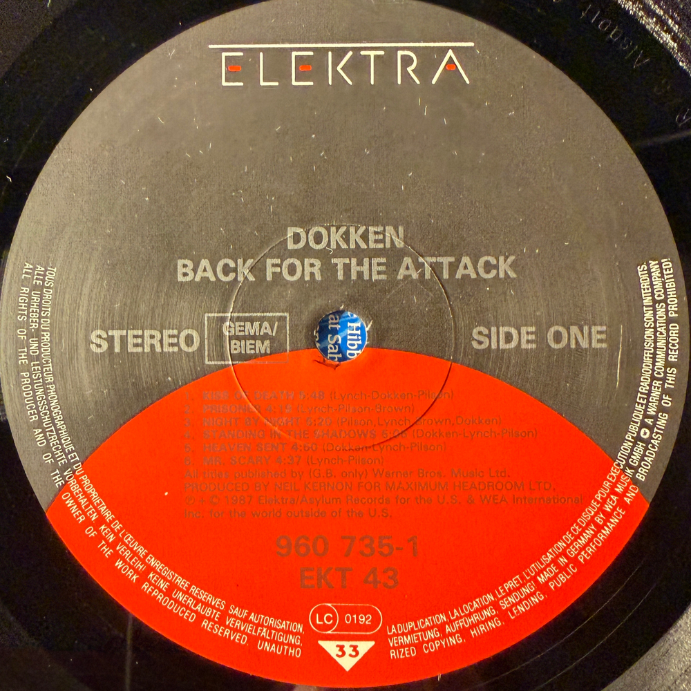 Dokken ‎– Back For The Attack (Германия 1987г.)