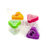 Точилка пластиковая Alingar, 2 отверстия, контейнер, ассорти