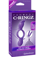 Эрекционное кольцо с вибрацией His And Hers Ultimate Rabbit (Цвет: фиолетовый)