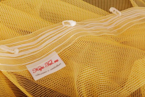 Короткий тюль-арка с рюшами. Клайм (жёлтый)