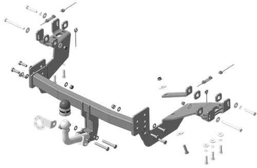 Фаркоп Motodor для Mitsubishi Outlander 2012 - 2019, 2019 - н.в. (оцинкованный шар)(паспорт и сертификат в комплекте)(без электрики) 91312-A