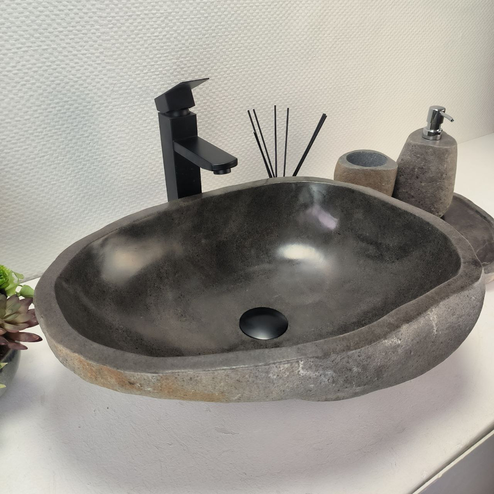 Раковина из речного камня RS62821 (51*40*15) 56