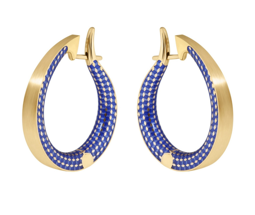 Серьги Конго с синей Эмалью, E0177-30/14