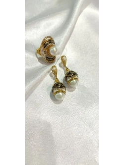 Ювелирное кольцо серебро 925 жемчуг майорика стразы