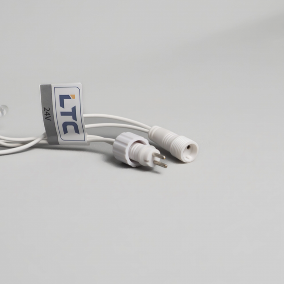 Светодиодная нить 10 м., 24 В, 100 LED, холодный белый, белый провод каучук, LTC (ECO100-8-1W)