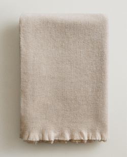 Zara Home плед из полиэстера, светло-бежевый