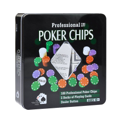 Набор для покера Holdem Light, 100 фишек, жестяная коробка