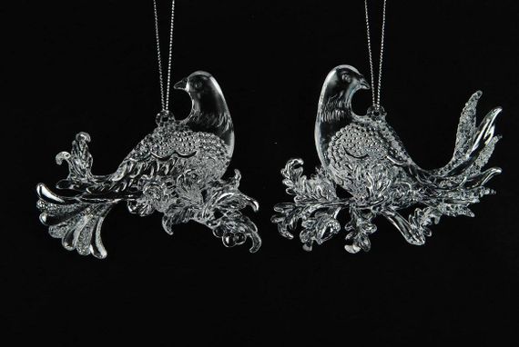 Украшение Голубь 10 см, серебро, 2 вида, цена за 1 шт (150067)