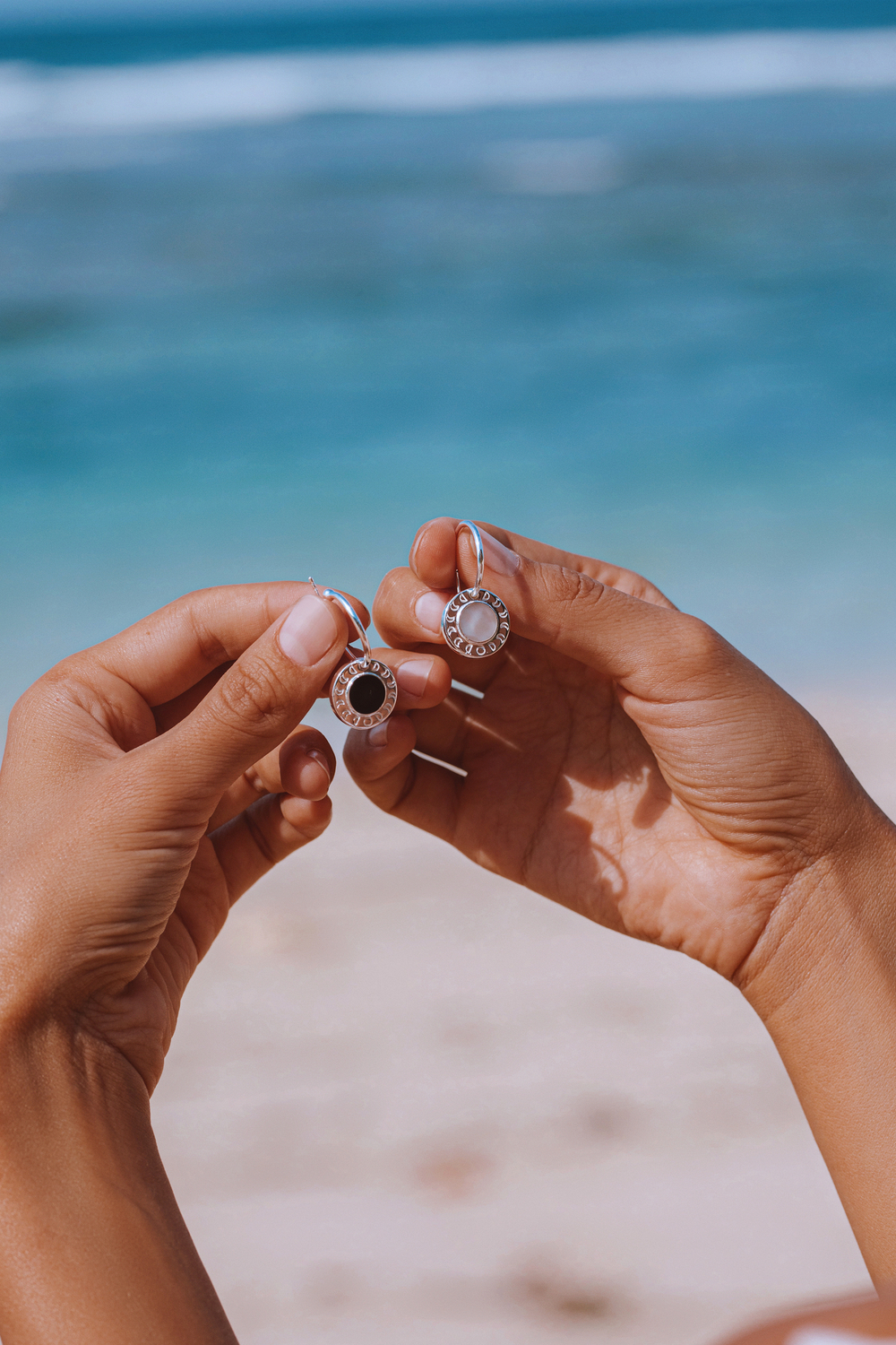 Двойные серьги-трансформеры  «Лунный цикл»