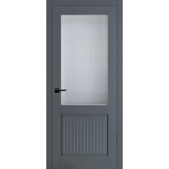 Фото межкомнатной двери экошпон Profilo Porte PSC-57 графит остеклённая