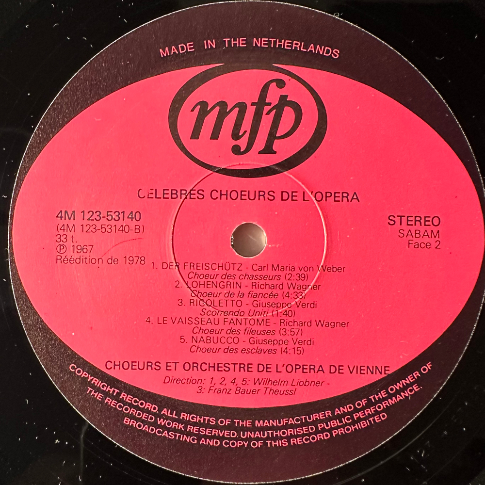 Оркестр Венской Государственной Оперы – Известные Оперные Хоры 3LP (Голландия 1978г.)