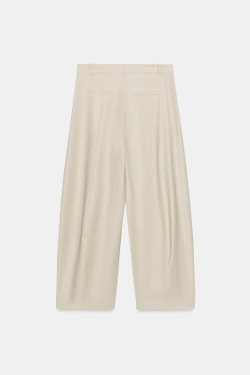 ZARA БРЮКИ BALLOON ИЗ СМЕСОВОЙ ШЕРСТИ — ZW COLLECTION, БЕЖЕВЫЙ