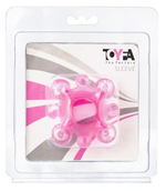 Розовое эрекционное кольцо c бусинками (Цвет: розовый)