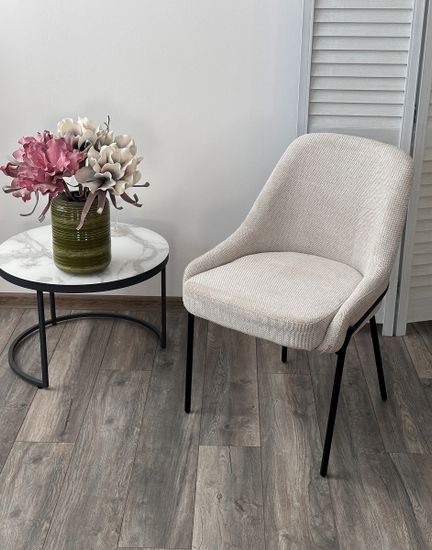 Стул GAVI Garna-157 светло-бежевый, ткань / черный каркас