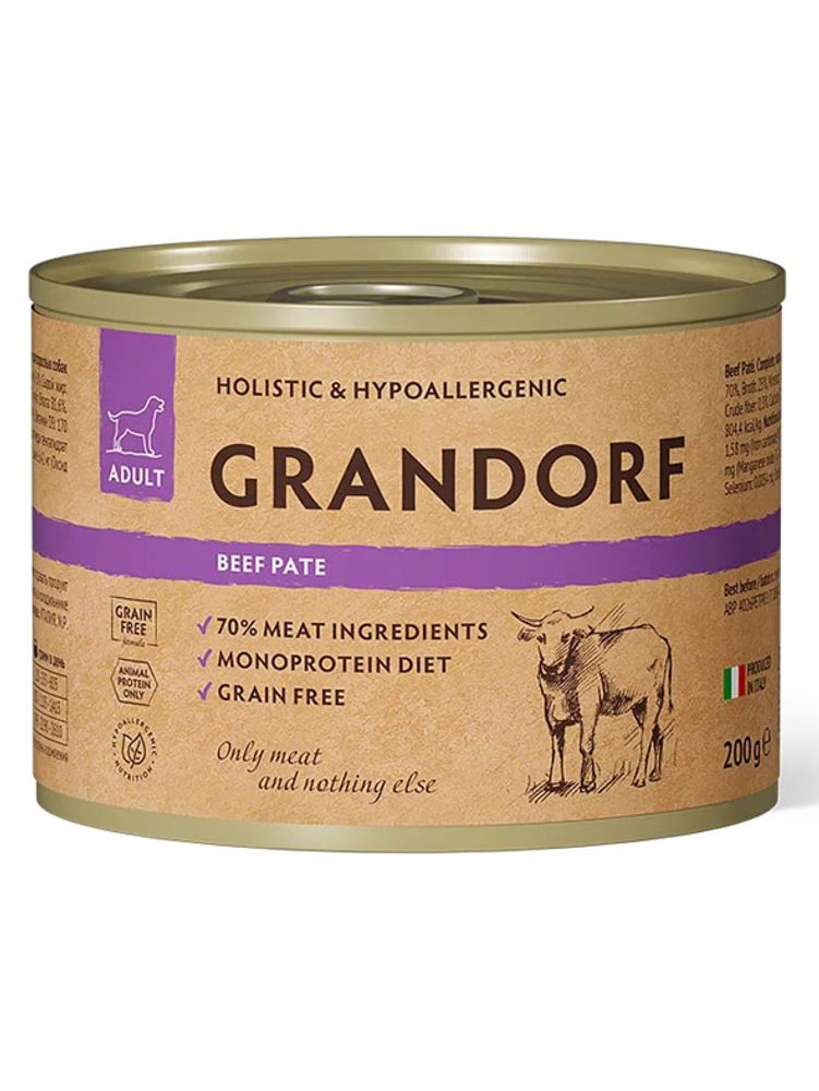 Grandorf корм консервированный для собак паштет