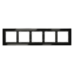 Рамка стеклянная VOLTUM S70 на 5 постов, (черный,стекло)