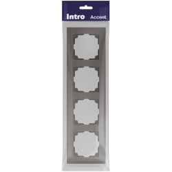 Рамка для розеток и выключателей Intro Accent 6-504-09 на 4 поста, СУ, титан | Intro