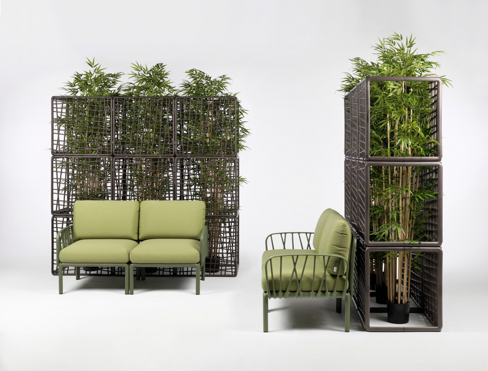 Диван пластиковый с подушками Nardi Komodo 2, агава, авокадо