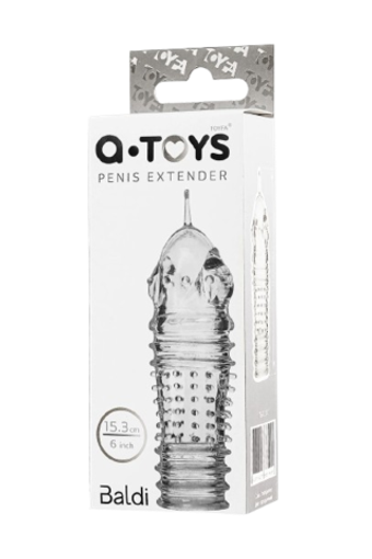 Прозрачная насадка на член с пупырышками Baldi