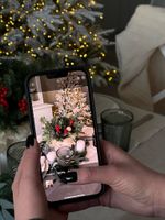 Новогодняя композиция с илексом в коробочке