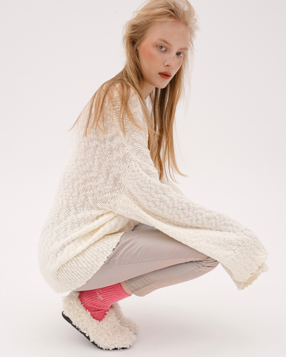 Носки в рубчик из шерсти ангоры Розовое мыло