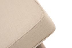 "Ривьера" шезлонг плетеный из роупа, каркас алюминий белый муар, роуп бежевый круглый, ткань бежевая 15052