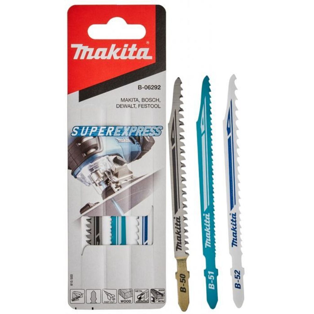 Набор пилок для лобзика Makita Super Express, (В50,В51,В52) B-06292