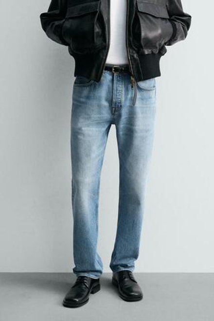 ZARA ДЖИНСЫ SLIM FIT, ГОЛУБОЙ