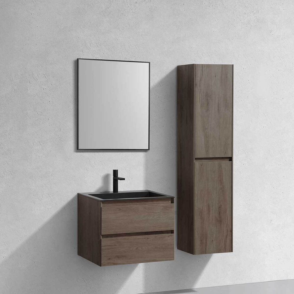 Тумба под раковину Vincea Luka 600 подвесная, 2 выкатных ящика soft-close, R.Oak