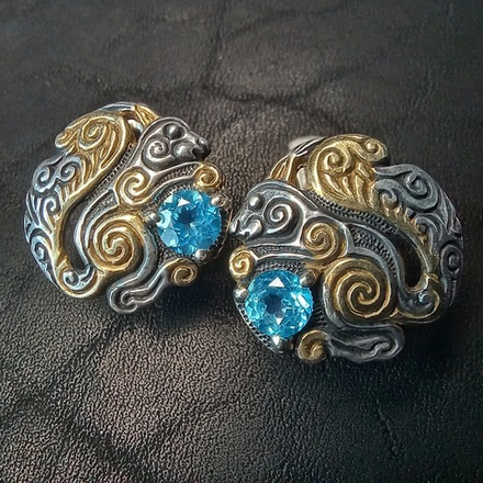 Серьги короткие "Белка Рататоск"