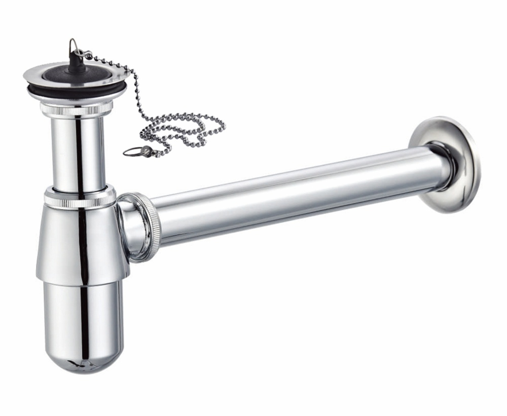 Сифон  ХРОМ металл. бутылочный с вып.  ViEiR  (20/1шт)