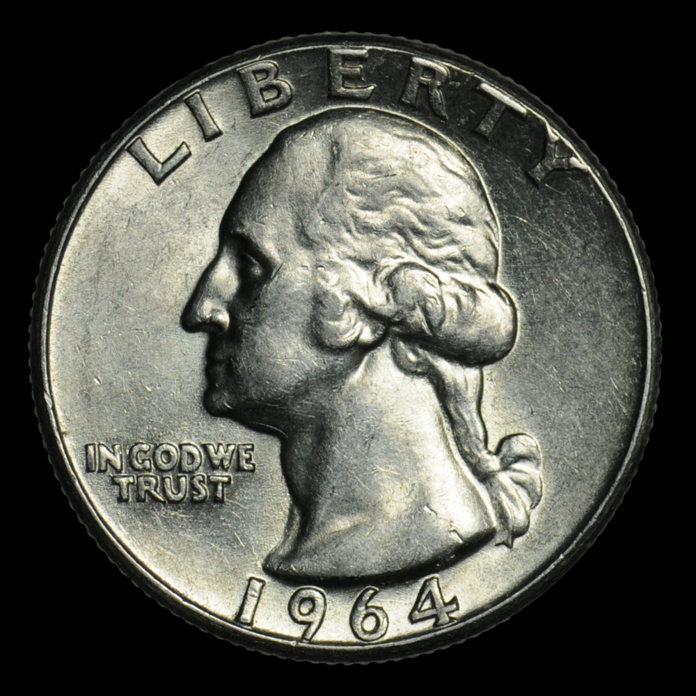 25 центов (квотер) 1964 г. США серебро
