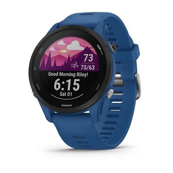 Garmin Forerunner 255 — спортивные часы с GPS и синим ремешком