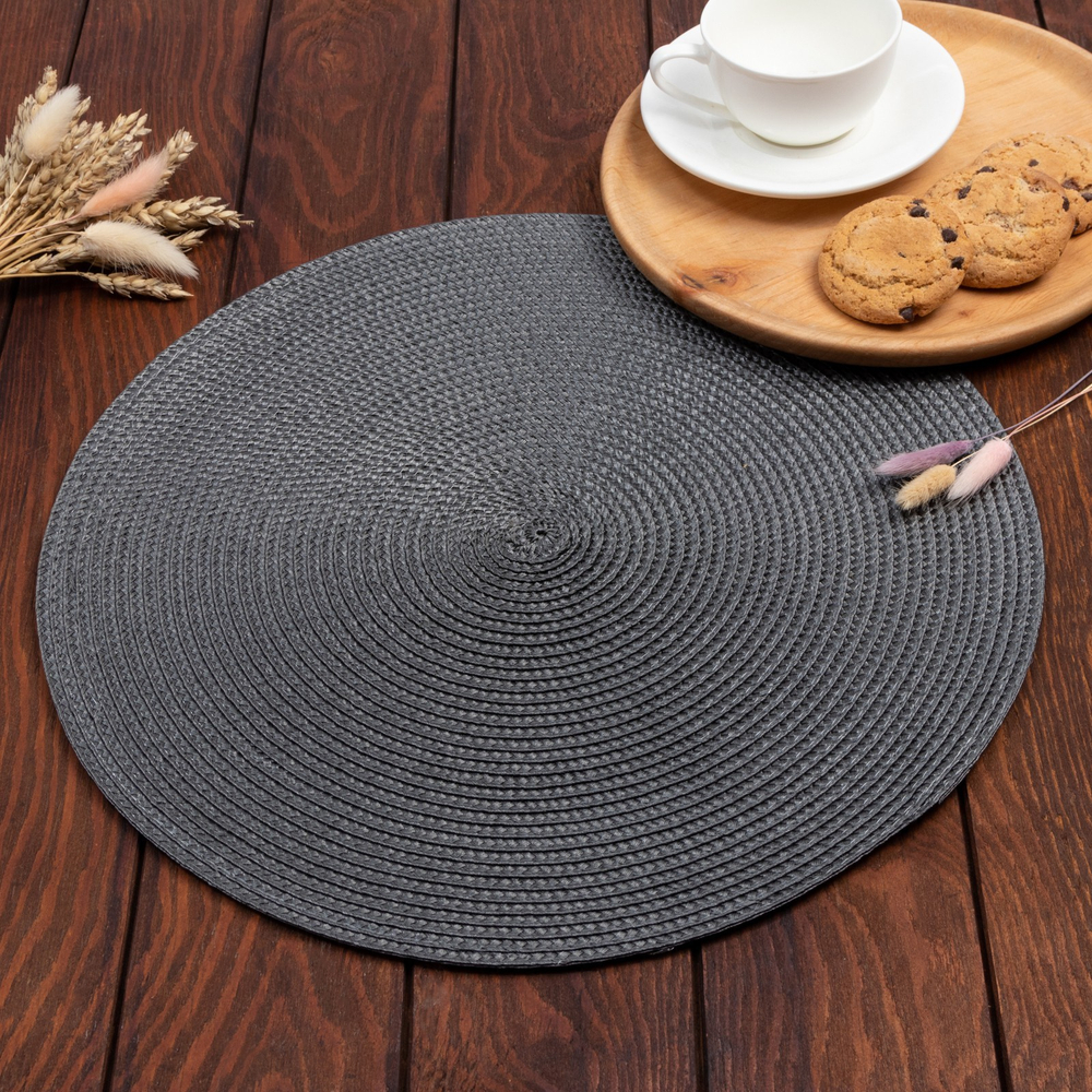 Салфетка сервировочная Классика d 38 см (тёмно-серый)