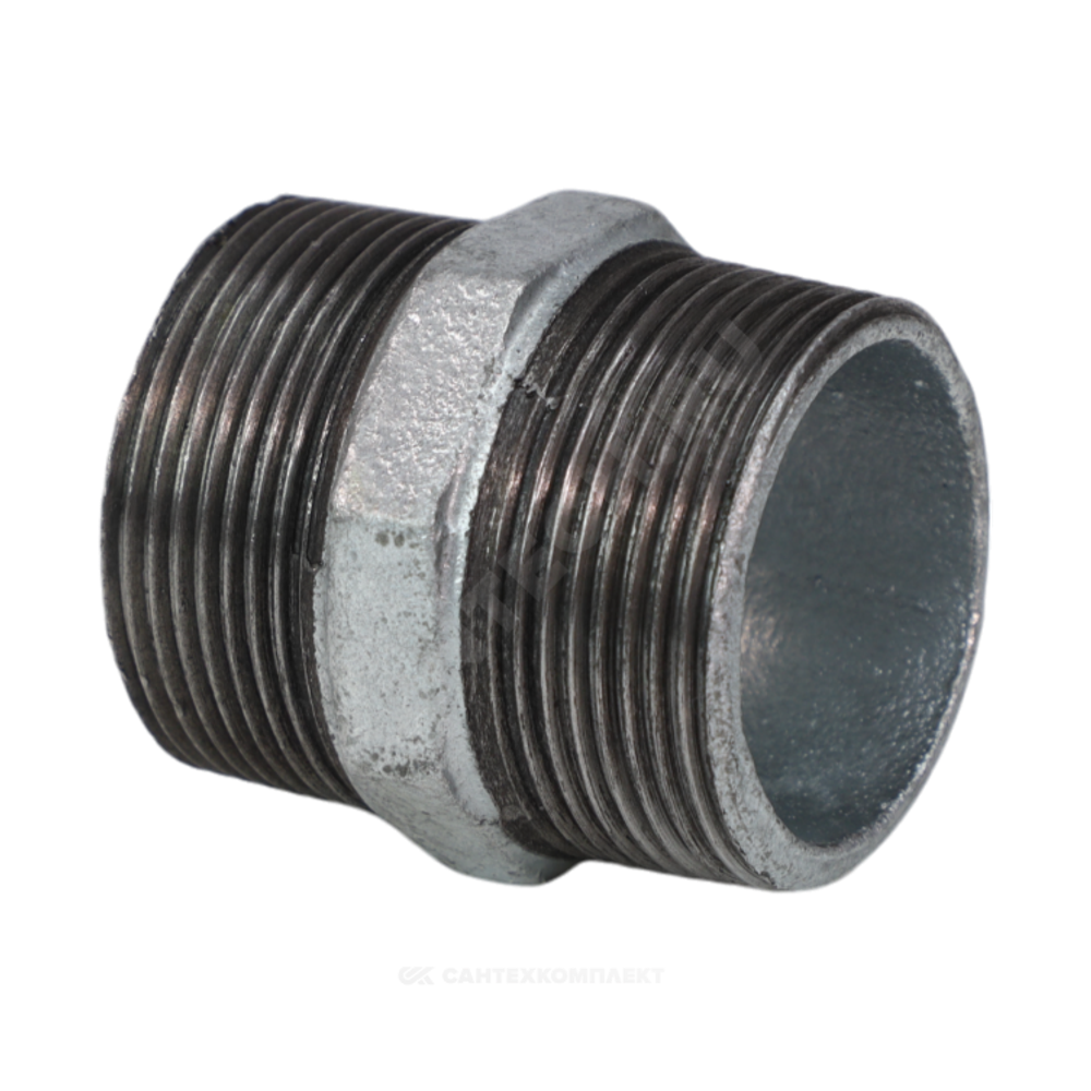 Ниппель прямой чугун оц Ду 20 (3/4") НР Fittex PLUS